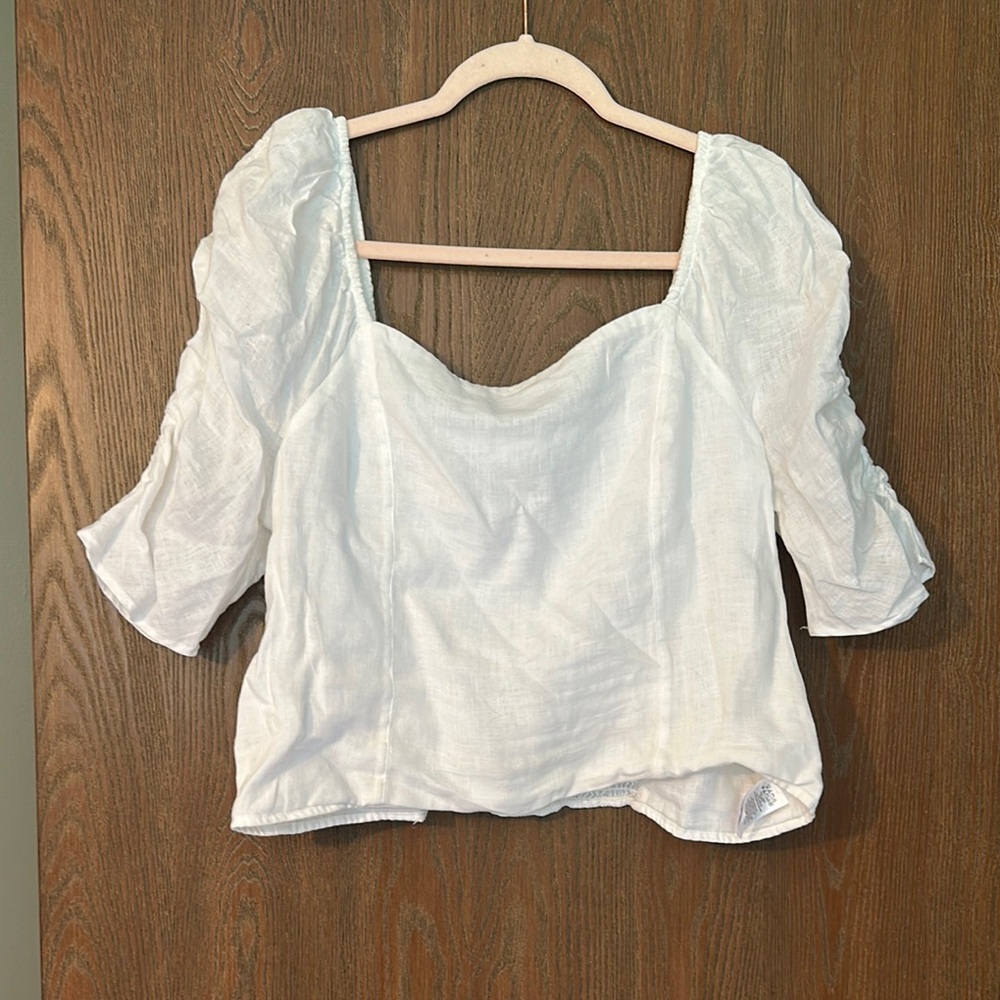 Rachel Zoe Elegant White Puff Sleeve Blouse